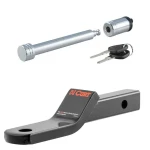 CURT Class 2 Ball Mount with 1-1/4" Shank and Chrome Hitch Lock for Secure Towing