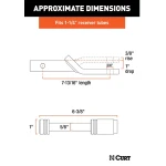 CURT Class 2 Ball Mount with 1-1/4" Shank and Chrome Hitch Lock for Secure Towing