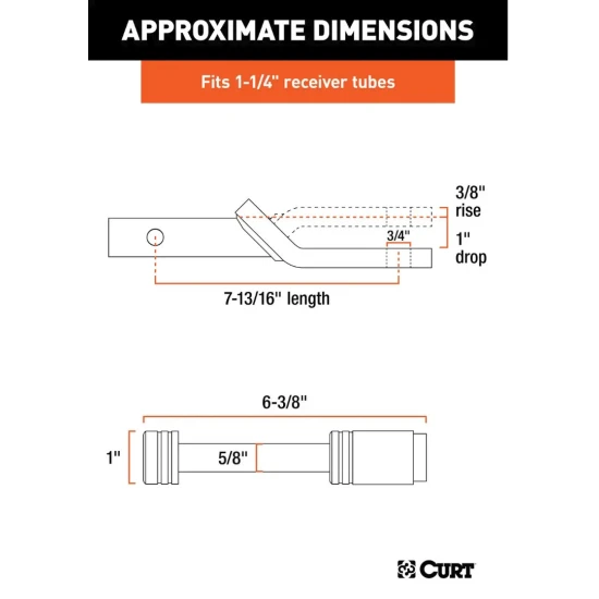 CURT Class 2 Ball Mount with 1-1/4" Shank and Chrome Hitch Lock for Secure Towing
