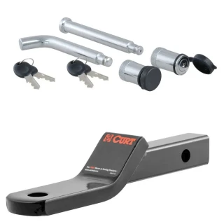 CURT Class 2 Ball Mount with Channel Mount Lock Set, 1-1/4" Shank, 3,500 lbs