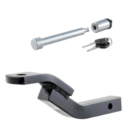 CURT Class 1 Ball Mount with 6" Drop (2,000 lbs) + Chrome 5/8" Hitch Lock for 3" Receiver – Compact Car & SUV Towing Kit