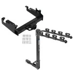 Trailer Tow Hitch For 19-24 Ford F-350 F-450 F-550 Super Duty Cab and Chassis Class V Tilt Away Adult or Child Arms Fold Down 4 Bike Carrier