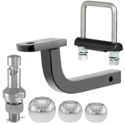 Class 2 Ball Mount Towing Kit – 1-1/4" Shank (3,500 lbs) with Switch Ball Set & Anti-Rattle Clamp