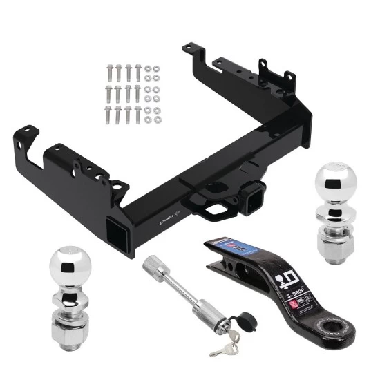 Custom Fit Trailer Hitch3" Drop Ball Mount2-5/16" and 2" Chrome Ball Dogbone Style Towing LockInstallation Hardware Installation Instructions 45520 45322 63840 63830 63252 Draw-Tite Trailer Tow Hitch 19-22 F-350 F-450 F-550 Super Duty Cab a Trailer Tow Hitch For 19-24 Ford F-350 F-450 F-550 Super Duty Cab and Chassis Class V w/ 2-5/16" and 2" Ball 10" Long 3" Drop Draw Bar and Towing Lock