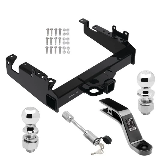 Custom Fit Trailer Hitch5" Drop Ball Mount2-5/16" and 2" Chrome Ball Dogbone Style Towing LockInstallation Hardware Installation Instructions 45520 45323 63840 63830 63252 Draw-Tite Trailer Tow Hitch 19-22 F-350 F-450 F-550 Super Duty Cab a Trailer Tow Hitch For 19-24 Ford F-350 F-450 F-550 Super Duty Cab and Chassis Class V w/ 2-5/16" and 2" Ball 10" Long 5" Drop Draw Bar and Towing Lock