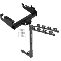Reese Trailer Tow Hitch For 19-25 Ford F-350 F-450 F-550 Super Duty Cab & Chassis Class V Tilt Away Adult or Child Arms Fold Down 4 Bike Carrier