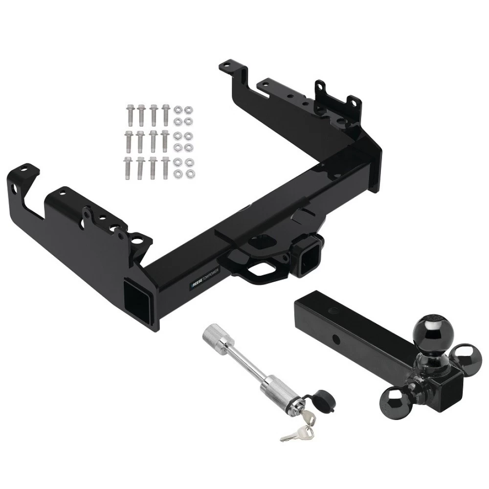 Reese Trailer Tow Hitch For 19-25 Ford F-350 F-450 F-550 Super Duty Cab & Chassis Class V w/ 1-7/8" 2" 2-5/16" Tri-Ball Mount and Towing Lock