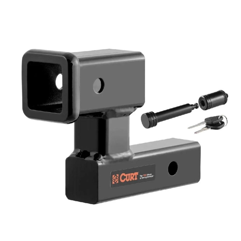 CURT Raised Hitch Extender 5-1/4" Extension with 4-1/2" Rise and 5/8" Hitch Lock