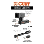 CURT Raised Hitch Extender 5-1/4" Extension with 4-1/2" Rise and 5/8" Hitch Lock