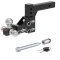 CURT Adjustable Tri-Ball Hitch Mount with Lock – Fits 2" Receiver, 10,000 lbs GTW