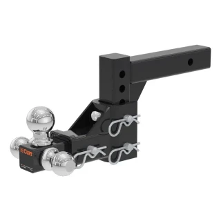 CURT Adjustable Tri-Ball Hitch Mount with Lock – Fits 2" Receiver, 10,000 lbs GTW