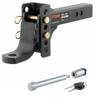 CURT Adjustable Trailer Hitch Ball Mount with 5/8" Lock for 3" Receiver