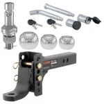  CURT adjustable trailer hitch ball mount with lock set and triple Switch Ball kit