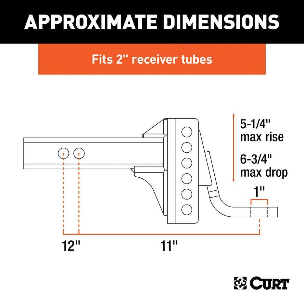 CURT adjustable hitch kit with anti-rattle pin and 3-ball switch trailer set