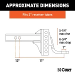 CURT adjustable hitch kit with anti-rattle pin and 3-ball switch trailer set