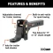 CURT Adjustable Trailer Hitch Ball Mount with 5/8" Lock for 3" Receiver