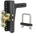  CURT adjustable channel mount with dual ball and anti-rattle clamp for 2" hitch receiver
