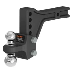 CURT Adjustable Dual Ball Hitch with 2" Shank and Chrome Lock for 3" Receiver