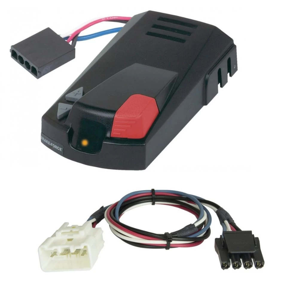 Hopkins Brake-Force Trailer Brake Control for 16-23 Toyota Tacoma 15-21 Tundra w/ Plug Play Wiring Adapter Time Based Eletric Trailer Brakes Module Box Controller