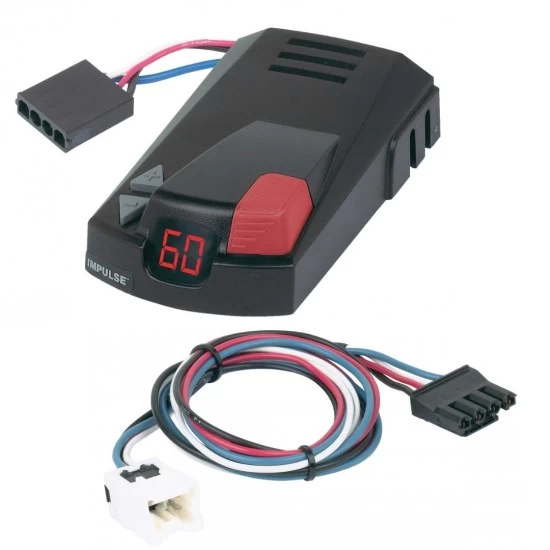 Hopkins Impulse Trailer Brake Control for 04-24 Nissan Titan w/ Plug Play Wiring Adapter Time Based Eletric Trailer Brakes Module Box Controller