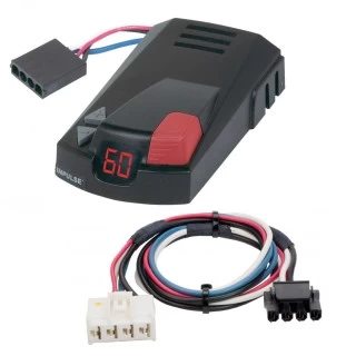 Hopkins Impulse Trailer Brake Control for 97-11 Dodge RAM Dakota 98-09 Dodge Durango w/ Plug Play Wiring Adapter Time Based Eletric Trailer Brakes Module Box Controller