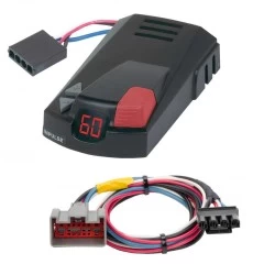 Hopkins Impulse Trailer Brake Control for 10-19 Forest River Forester Lexington Sunseeker Fleetwood Jamboree Searcher Sport Tioga Montara Ranger w/ Plug Play Wiring Adapter Time Based Eletric Trailer Brakes Module Box Controller