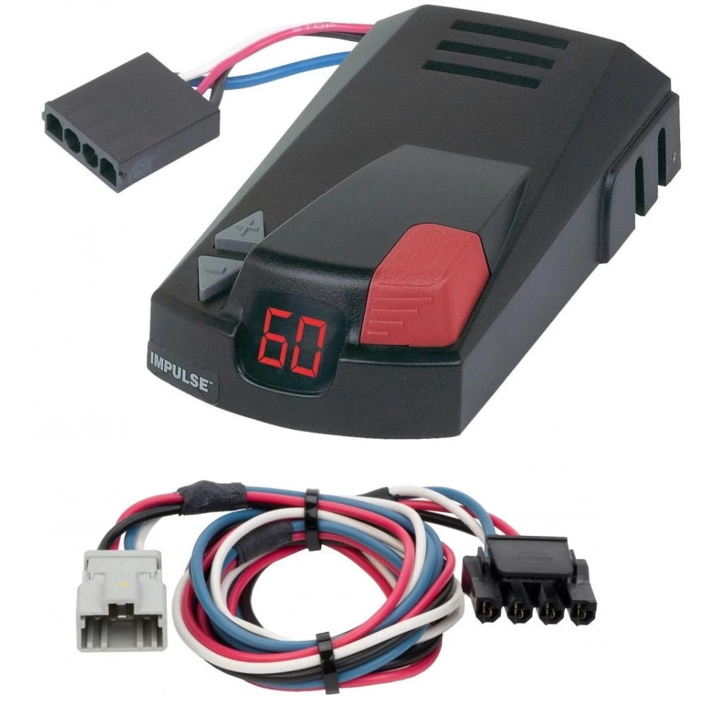 Hopkins Impulse Trailer Brake Control for 09-25 Honda Pilot 19-22 Passport w/ Plug Play Wiring Adapter Time Based Eletric Trailer Brakes Module Box Controller