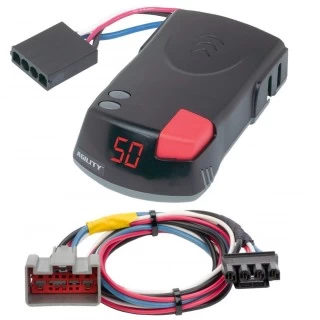 Hopkins Agility Trailer Brake Control for 10-19 Forest River Forester Lexington Sunseeker Fleetwood Jamboree Searcher Sport Tioga Montara Ranger w/ Plug Play Wiring Adapter Proportional Eletric Trailer Brakes Module Box Controller