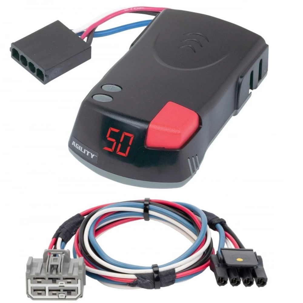 Hopkins Agility Trailer Brake Control for 08-21 Buick Enclave w/ Plug Play Wiring Adapter Proportional Eletric Trailer Brakes Module Box Controller