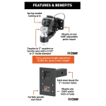CURT 15K Pintle Hitch & 2 inch Trailer Ball Combo with Adjustable Pintle Mount