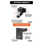 CURT 15K Pintle Hitch with 2-5/16 inch Ball Combo, 2 inch Adjustable Mount
