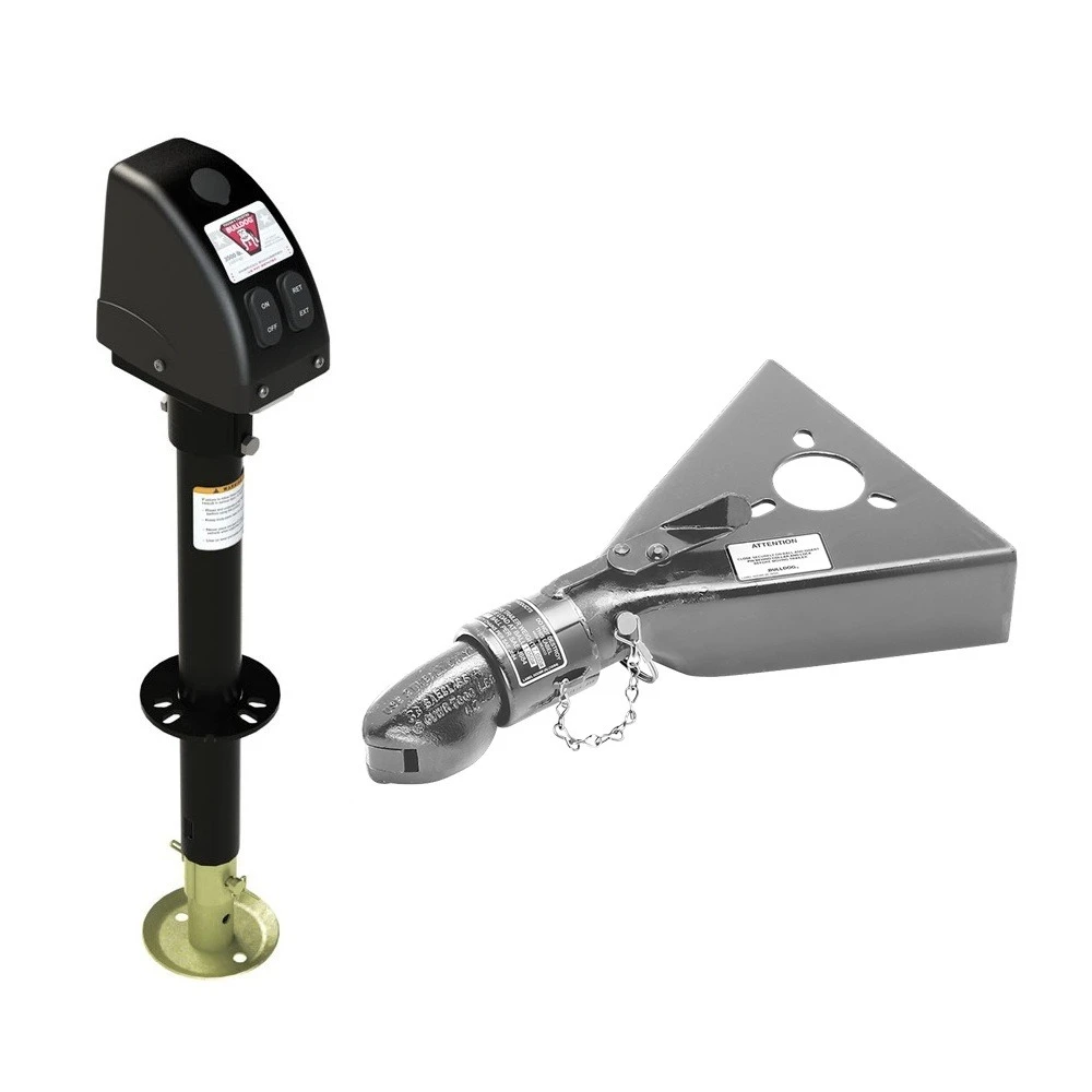 Bulldog 3.5K A-Frame Powered Drive Trailer Jack with 7K Collar-Lok Coupler