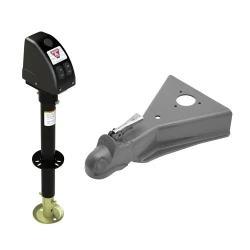 Bulldog 3.5K A-Frame Powered Drive Trailer Jack 14" Lift w/ 12.5K Cast Head Coupler for 2-5/16" Ball