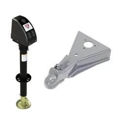 Bulldog 3.5K A-Frame Powered Drive Trailer Jack 14" Lift w/ 15K Cast Head Coupler for 2-5/16" Ball