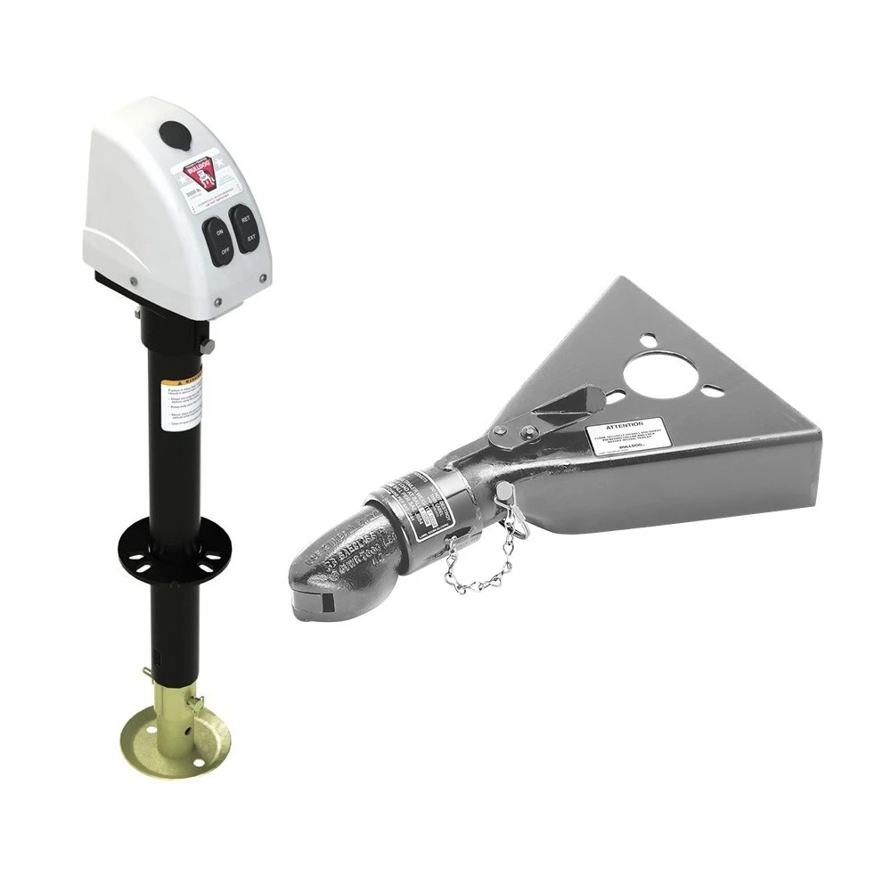 Bulldog 3.5K A-Frame Electric Trailer Jack with 7K Collar-Lok Coupler
