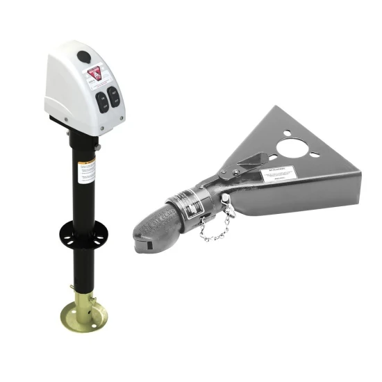 Bulldog 3.5K Electric A-Frame Trailer Jack with 5K Collar-Lok Coupler Bundle