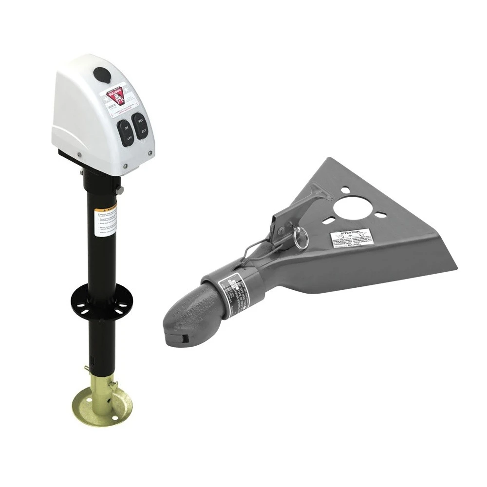 BULLDOG 3.5K A-Frame Electric Trailer Jack 14″ Lift with 5K Collar-Lok Coupler