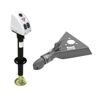 BULLDOG 3.5K A-Frame Electric Trailer Jack 14″ Lift with 5K Collar-Lok Coupler
