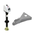 Bulldog 3.5K electric A-frame trailer jack and 8K trailer coupler bundle