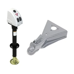 Bulldog 3.5K A-Frame Powered Drive Trailer Jack 14" Lift w/ 15K Cast Head Coupler for 2-5/16" Ball