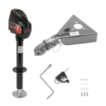 Bulldog 4K electric A-frame trailer jack and 15K Collar-Lok coupler bundle