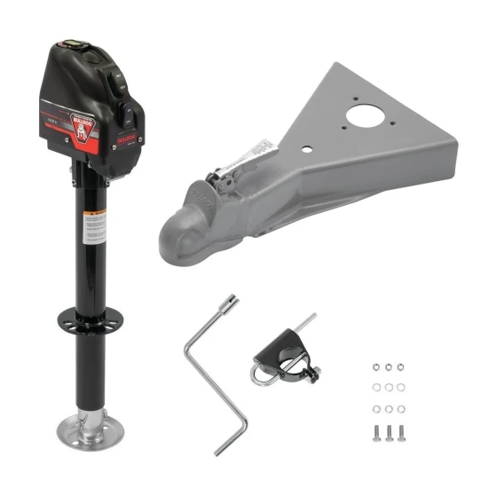 Bulldog 4,000 lb powered drive A-Frame trailer jack with 8,000 lb coupler