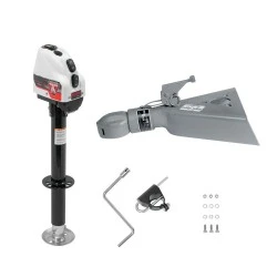 Bulldog 4K Powered Drive A-Frame Trailer Jack 14" Lift w/ 12.5K Collar-Lok Coupler for 2-5/16" Ball