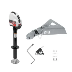 Bulldog 4K Powered Drive A-Frame Trailer Jack 14" Lift w/ 12.5K Collar-Lok Coupler for 2-5/16" Ball