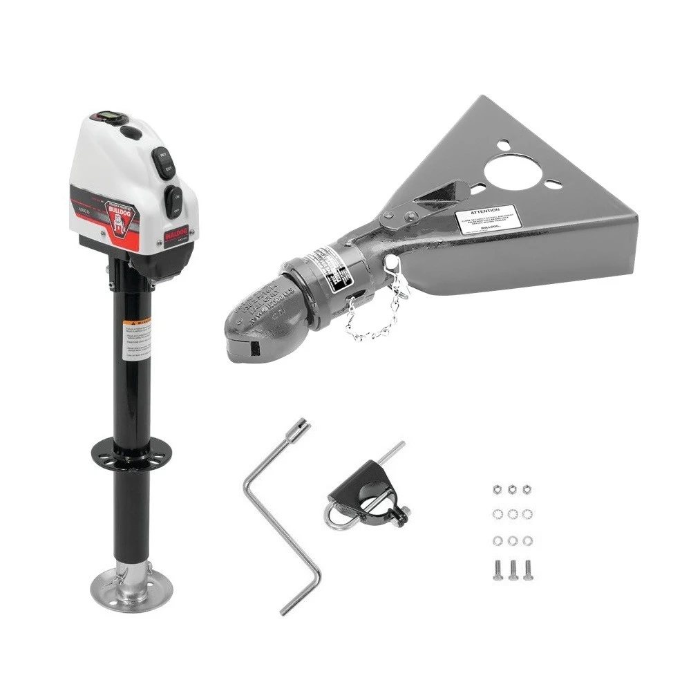 Bulldog 4K Electric A-Frame Trailer Jack with 15K Collar-Lok™ Coupler Bundle