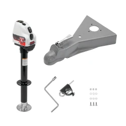Bulldog 4K Powered Drive A-Frame Trailer Jack 14" Lift w/ 8K Coupler for 2" Ball