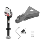 Bulldog 4 000 lb electric A-frame trailer jack with 12 500 lb cast-head coupler