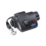 Fulton Electric Powered XLT Boat Trailer Winch 7K + Tactical Black Trailer Jack Sharkskin Saltwater Tested 1500 lbs 5 Year Warranty + Hardware Bolt-On Side Mount