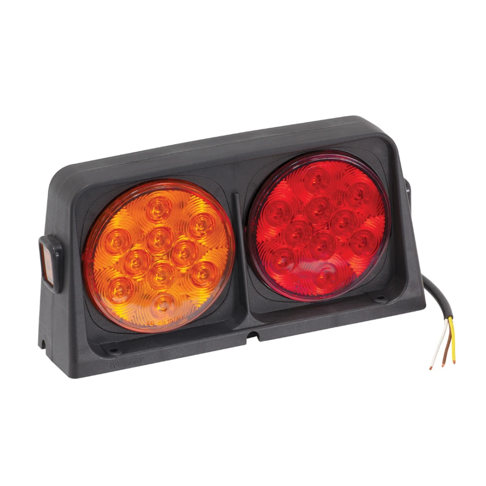 Wesbar Dual Left-Hand LED Agricultural Light 3-Wire Leads Rear Amber/Red Front Blank/Amber 54209-005