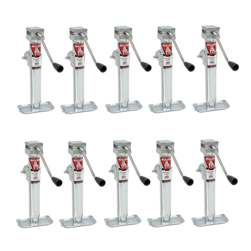 Bulldog 10-Pack Pipe Mount Swivel Trailer Jacks with 15-Inch Lift Sidewind
